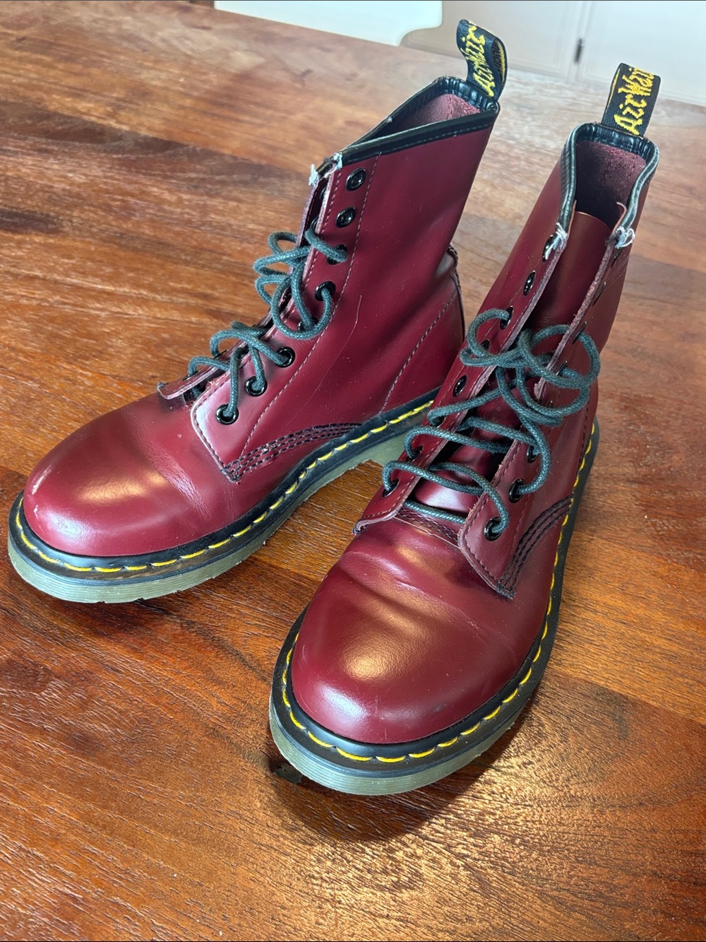 Dr. Martens Women's Cherry Red Leather  Boots